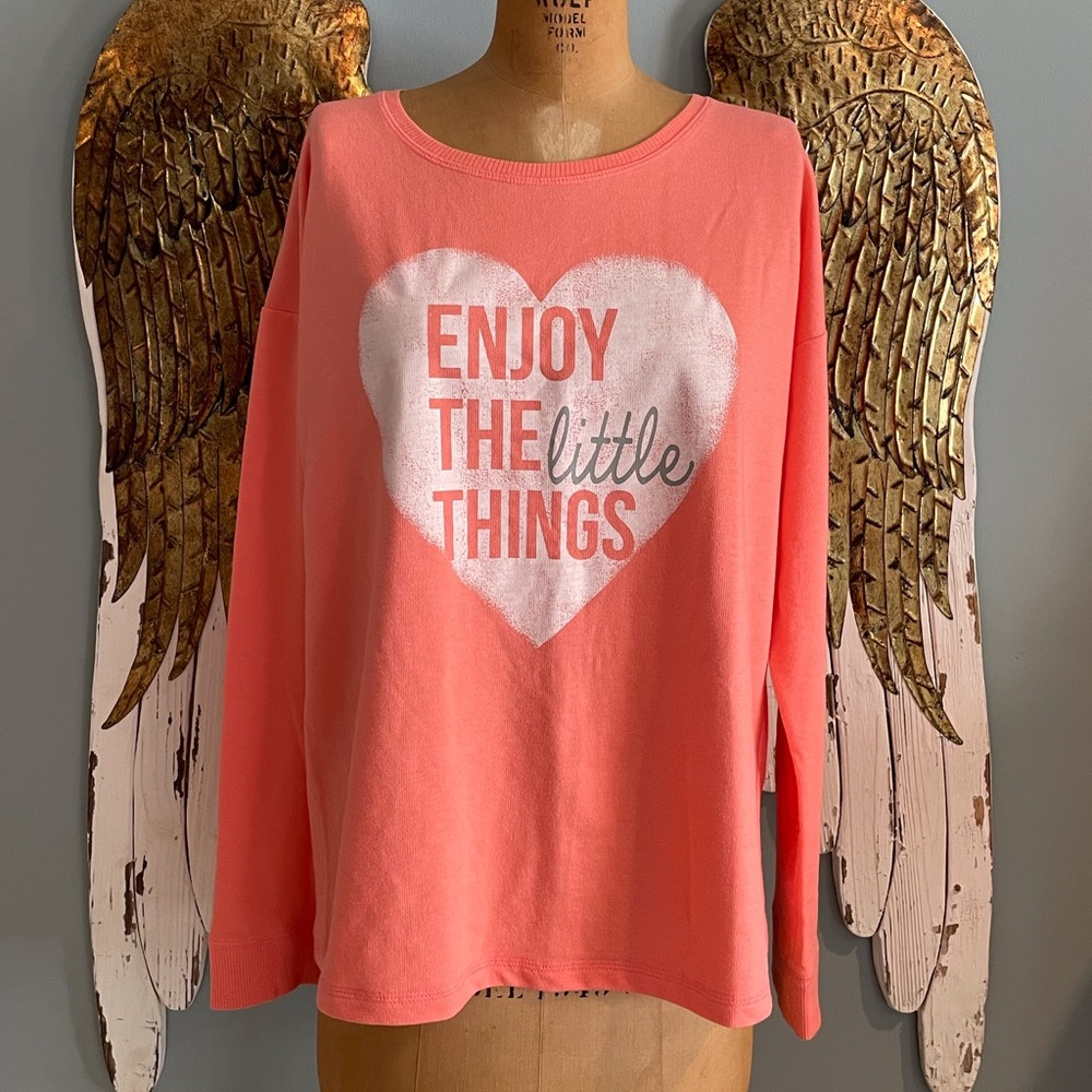 Sonoma Coral Enjoy The Little Things Sweatshirt